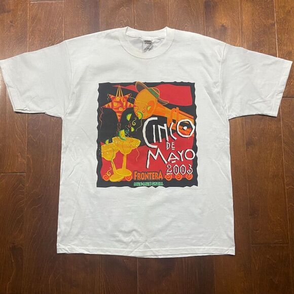 Fruit Of The Loom Vintage Y2K Cinco De Mayo 2003 White T-Shirt Men's Size XL - Picture 3 of 8